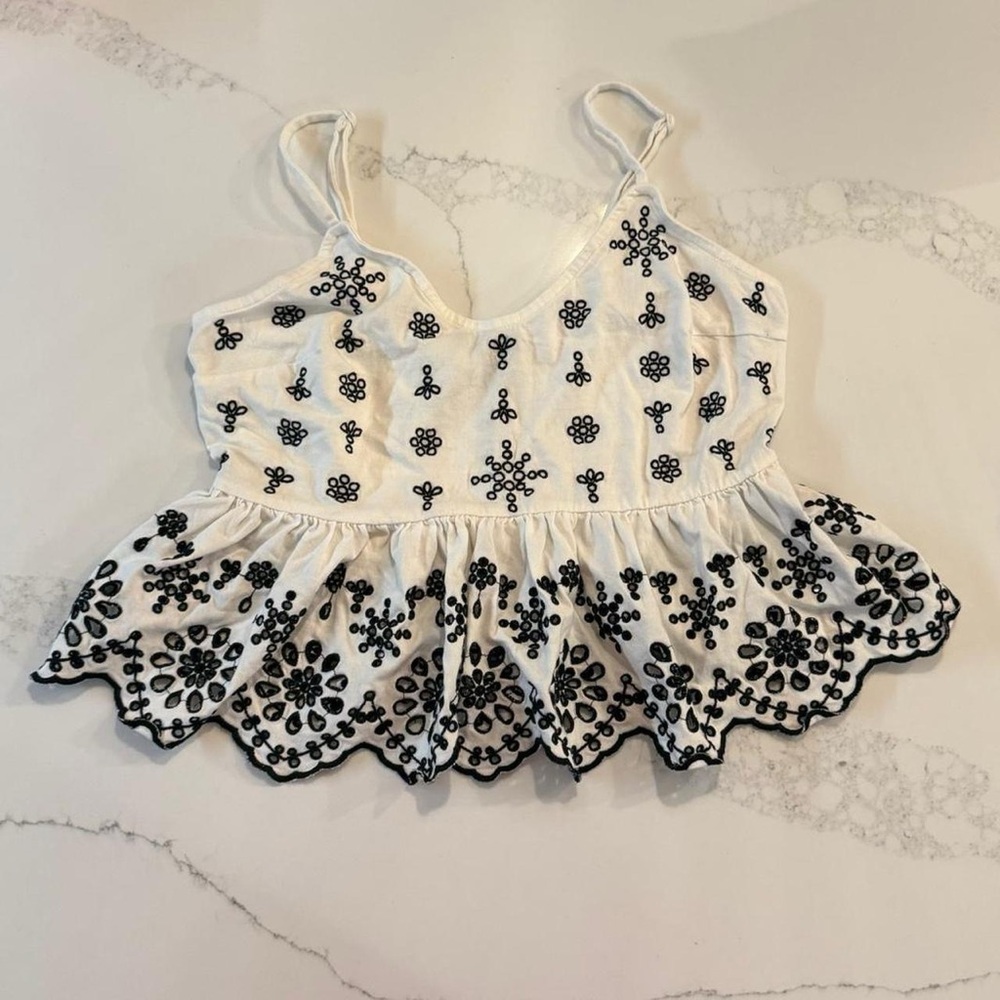 Express White and Black Top